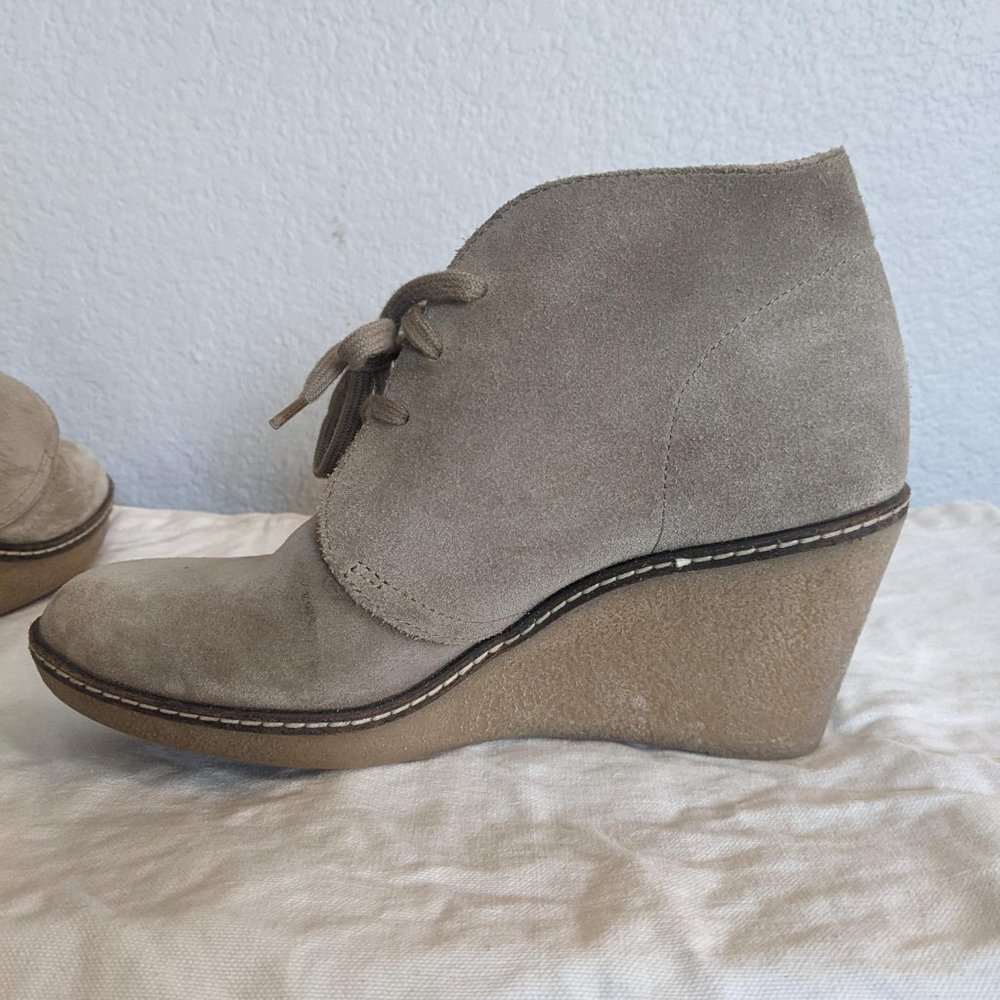 J. Crew MacAlister Wedge Boots Booties in Beige Light Brown Suede - Picture 4 of 11
